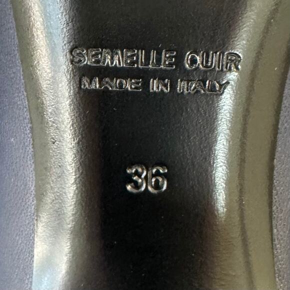 Laurence Dacade Knee High Leather Boots Heeled Navy Black 36 (US 5) - Picture 15 of 16